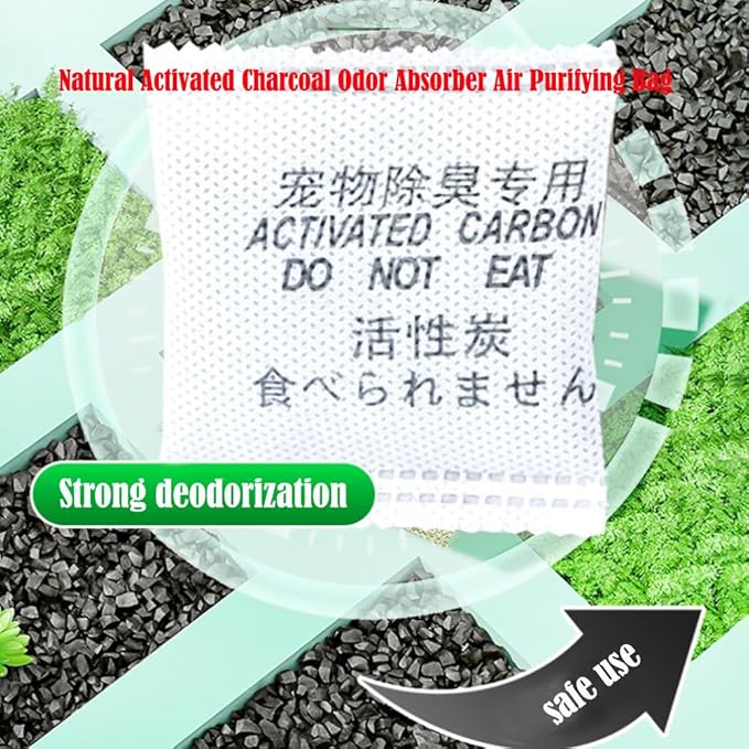 30Pack Natural Activated Charcoal Pet Odor Absorber Air Purifying Bag; 10g/Pack Pet Areas Air Freshener; Home,Car，Closet,Shoe,Basement,Pet Odor Eliminator