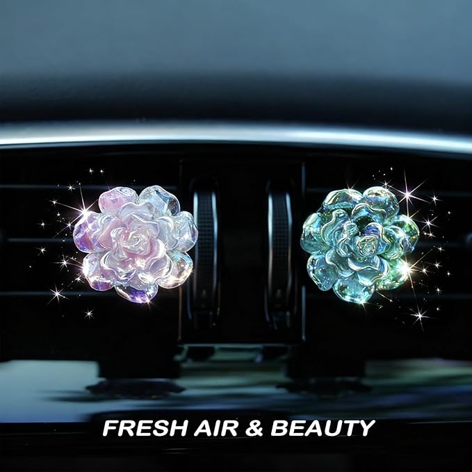 6Pcs Car Air Freshener Cute Colorful Small Flower Air Vent Clips Interior Decoration Charm Accessories for Women Girl