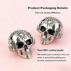 Gothic Skull Car Air Freshener Vent Clips with 2 Pads, Halloween Scented Car Accessories for Men Women, Automotive Interior Decor and Cool Car Fresheners for Men， Spooky Gift Idea-A8