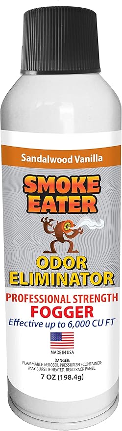Smoke Eater Odor Eliminator & Air Freshener Spray - Fogger for Large Spaces - Continuous Spray for Up to 8 Mins - Eliminates Odor on Curtains, Couches, Rugs - Can Freshen Up to 6,000 Cu Ft of Space
