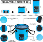 AUTODECO 41Pcs Car Cleaning Wash Kit Interior Detailing Cleaner Kit with High Power Handheld Vacuum, Collapsible Bucket, Windshield Tool, Snow Shovel, Tire Brush, Complete Car Care Tools, Blue