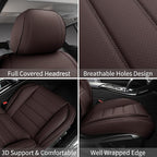 Car Seat Covers Front Seats, 2Pcs Universal Faux Leather Front Seat Covers for Cars, Waterproof Automotive Seat Covers Breathable Seat Cover for Most Sedans, Trucks, SUV (Brown)