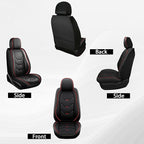 otoez Car Seat Covers Full Set, 5 Seats Leather Seat Cover for Car, Black Automotive Front and Back Seat Cushion Protector Waterproof and Non-Slip for Most Sedens Trucks SUVs, Black