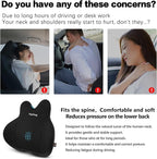 Memory Foam Lumbar Support Cushion-Ergonomic Back Support Pillow for Office Chair, Car Seat, or Long Sitting, Memory Foam Lumbar Pillow-Breathable & Comfortable, Relieves Lower Back Pressure