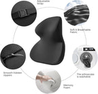 BEBAS Car Headrest Pillow, Ergonomic Neck Pillow with Memory Foam, Enlarged Surface for Head Neck Shoulder Support, Breathable Removeable Car Seat Pillow for Pain Relief(Black, 1 Pack)