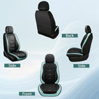 otoez Universal Leather Car Seat Covers 5 Seat Full Set Automotive Seat Protector Replacement Compatible with Most Honda Toyota Chevy Ford, Vehicles, Sedens, Trucks, SUVs (Green+Black,No Pillows)