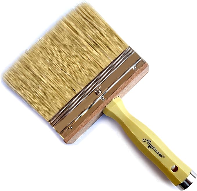 6 Inch Extra-Wide Paint Brush Large Block Stain Brushes Heavy-Duty Household Bristle Paint Brush for Walls, Dusting, Masonry, Wood Deck and Fence Stain Applicator by Magimate