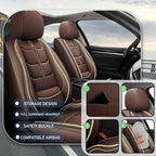 Leather Car Seat Covers Fit for Toyota RAV4 Prime 2021-2024, 5 Seater Car Seat Cover, Premium Waterproof, Scratch Resistant Car Interior Accessories (Full Set Coffee)
