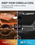 Proadsy 2026 Upgrade Windshield Sun Shade Custom Fit Toyota Corolla 2019-2025 2026 4-Layer Foldable Front Sunshade Protector Sun Visor Blocks UV Rays Keep Car Cooler Accessories