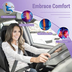 Car Seat Cushion and Lumbar Support Headrest Pillow Mesh Cover Memory Foam Ergonomic Car Cushion Back Neck Support Pillow Sciatica & Back & Tailbone Pain Relief Pillow Black