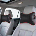 2 Pack Car Neck Pillow Soft Breathable Headrest Pillows for Driving Support, Universal Fit for Most Car Seats Decor Accessories（Black Red）