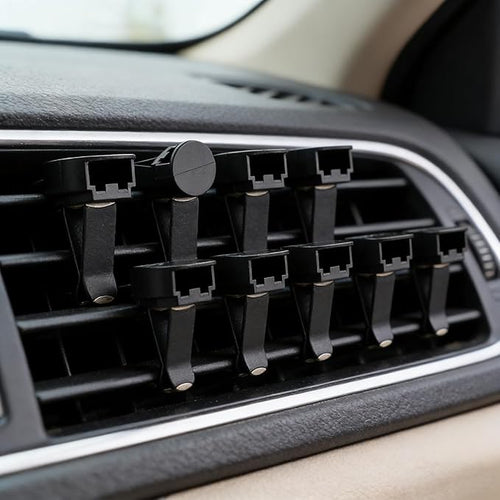 100pcs Air Outlet Clip Vent Clips, Automatic Air Freshener Car Air Conditioner Clips for Home Air Vent Clips Sublimation Air Fresheners Blanks (Black)