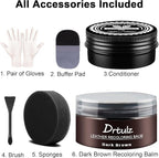 Dark Brown Leather Recoloring Balm, Leather Color Restorer Conditioner, Leathercraft Repair Kits for Vinyl Furniture, Sofa, Car Seats, Shoes - Repair Color on Faded & Scratched Couches