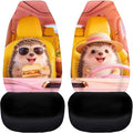 Cute Car Seat Covers Set of 2 Seat Cover for Front Seats Hedgehog Easy to Install and Clean Removable Automotive Accessories All-Season Protection for Cars Sedans SUVs
