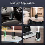 Waterless Essential Oil Diffuser 100ML Large Capacity Battery Operated Cordless Aromatherapy Diffuser with Timing & 3 Mist Levels car Diffuser 7 Colour Led Lights (Black-Set)