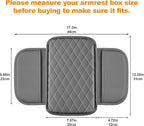 Center Console Cover for Cars Fit for Jeep Gladiator Leather Armrest Covers with 2 Storage Bags(Grey)