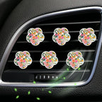 6 Pcs Flower Air Vent Clips, Cute Sunflower Flower Car Air Fresheners Vents Clips Funny Car Diffuser Vent Clips Car Interior Decor Charm Cute Car Accessories Car Decoration for Women (Flower)