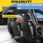 LINGVIDO Full Set Car Seat Covers, Faux Nappa Leather, Airbag Compatible and Waterproof Protectors for Sedans SUVs, Breathable Interior for Active Families, Pets, and Commuters (5 Seats, Black/Gray)