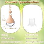 BBTO 50 Pcs Hanging Car Air Freshener Car Diffuser Bottles Empty Glass Perfume Bottle Freshener Diffuser Bottle Pendant for Essential Oil Fragrance Aromatherapy Ornament(Water Drop)