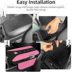 NBTEPEM Bling Crown Car Center Console Armrest Cover, Leather Middle Console Cover Cushion with 2 Storage Bags, Car Armrest Storage Box Interior Accessories for Most Vehicles(Pink)