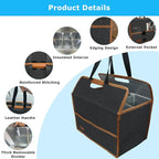 6 Cup Drink Carrier with Handle, Reusable Insulated Cooler Drink Caddy for Car Cup Holder, Foldable Coffee Carrier Bag with Adjustable Dividers, Portable for Car, Travel, Picnic Party, Food Delivery