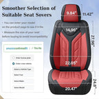 Coverado Car Seat Covers Full Set, Automotive Seat Covers Car Seat Protector Car Seat Cushion, Waterproof Leather Seat Covers for Cars, Universal Fit for Most Sedans SUV Pick-up Truck(Burgundy)