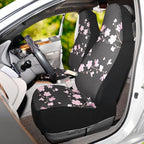 Cherry Blossom Car Seat Covers Set of 2,Japanese Pink Flowers Print Tree Branches with Falling Petals Universal Auto Front Seat Protector for Women Cute Car Accessories Fit for Car SUV Truck