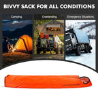 Emergency Sleeping Bag Thermal Bivvy, Lightweight Survival Sleeping Bags Thermal Bivy Sack Portable, Compact, Waterproof, Reusable for Camping, Hiking, Outdoor, Activities