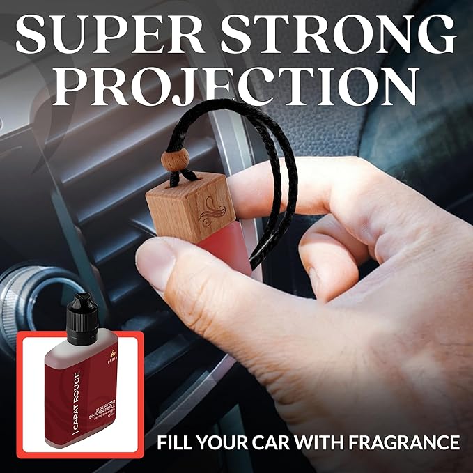 Carat Rouge Car Air Fresheners (Refill) | Affordable Fragrance for Women | 50ml Diffuser Refill with 3-Month Long-Lasting Aroma | Gift-Ready Women’s Perfume Scent by Perfa | Fresh Aroma for Daily