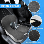 Memory Foam Seat Cushions for Office Chair, L-Shaped Integrated Seat Cushion with Back Support, Seat-Cushion for Tailbone Protection fo-r Long Sitting & Driving(Color:Grey)