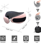 Neck Pillow for Traveling, Travel Neck Pillow for Airplanes, 100% Pure Memory Foam, 360° Support Stowable Pillows for Sleeping, Breathable & Washable Cover, Compact for Travel, Car & Office (Pink)