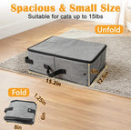 SZEE Travel Litter Box for Cats with Zipped Lid with 3 Pcs Disposable Liner Bags, Easy Cleaning, Suitable for Pets up to 15lbs, Portable Litter Box for Travel, Car, Hotel, Airplane, Camping - Grey
