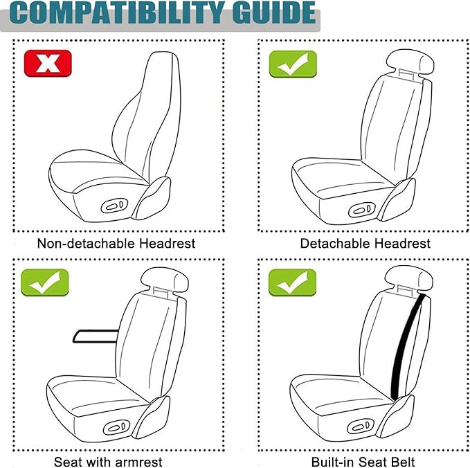 West Llama Linen Car Seat Covers-Breathable & Soft-Front Car Seat Protector Universal Fit 90% Cars,SUVs,Trucks,Diamond Pattern-1Piece,Beige
