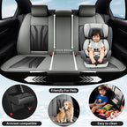 Fit HRV Car Seat Covers Compatible with Honda HRV 2016-2025 2026, Premium Leather Breathable, Wear Resistant, Airbag Compatible, All-Weather Protection & Full Coverage, Full Set Gray&Black