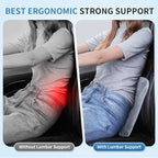 Lumbar Support Pillow for Car, Memory Foam Back Support Lumbar Pillow for Car, Gaming, Office Chair, Ergonomic for Lower Back Pain Relief, Comfortable and Soft Fabric, Crey
