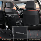 FLORICH Leather Seat Covers Car Seat Cover Front and Rear Seat Cover 5 Seats Automotive Seat Covers Waterproof Seat Covers for Cars Universal Fit for Most Cars SUV Trucks, Black&Red Line