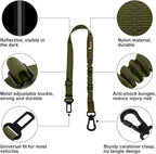 Plutus Pet Dog Seat Belt for Car, Adjustable Dog Car Harness with Carabiner Clip, Reflective Safety Dog Seatbelt Leash with Elastic Bungee, Ranger Green