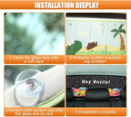 Car Rear Window Sunshade for Baby, Glare & UV Protection Rear Windows Sun Shade Covers with Suction Cups, Universal Sun Blocker Cooling Accessory for Vehicle Privacy Protection (Dinosaur)
