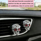 Gothic Skull Car Air Freshener Vent Clips with 2 Pads, Halloween Scented Car Accessories for Men Women, Automotive Interior Decor and Cool Car Fresheners for Men， Spooky Gift Idea-A2
