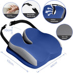 Memory Foam Seat Car Computer Desk Chair Cushion，Cushion For Tailbone Pain Relief Cushion Office Chair Butt Pillow Seat Cushions For Office Chairs Wheelchair Cushion For Long Sitting Back Pain Blue