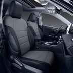 coverdream Full Set RAV 4 Seat Covers Custom Fit for Toyota RAV4 Adventure,TRD Off - Road 2024 2023 2022 2021 2020 2019,Fully Covered,Luxury Waterproof Leather Seat Protector (Black/Gray)