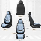 Coverado Seat Covers, Car Seat Covers Front Seats, Leather Seat Covers for Cars, Car Seat Protector Waterproof, Black Car Seat Cushion, Front Carseat Cover Universal Fit for Most Cars Lightblue