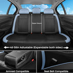 FLORICH Car Seat Covers Full Set, Universal Seat Cover 5 Seats, Automotive Seat Covers with Mesh Leather, Waterproof Car Seat Protector, Breathable Car Seat Cushion for Most Car SUV Truck, Blue