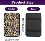 Leopard Cheetah Print African Animal Hunting Auto Center Console Armrest Pad, Car Center Console Cover, Auto Accessories Soft Comfort Armrest Cover Cushion Mat for Most Cars (Brown leopard print)