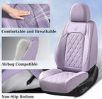 Coverado Car Seat Cover Front Seats, 2-Pack Luxury Faux Leather Seat Covers, Purple Car Seat Cover, Waterproof Car Seat Protectors, Driver Front Seat Cover Universal Fit for Most Cars, Purple