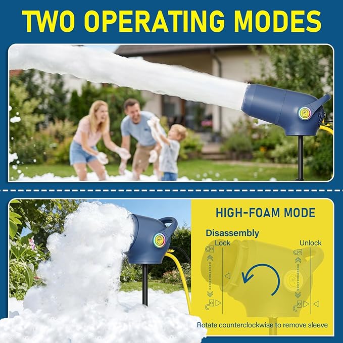 Party Foam Cannon, Foam Machine for Party, 3 Modes Foam Making Machine for for Garden Backyard Pool Indoor (Foam Machine - Enhanced Version)