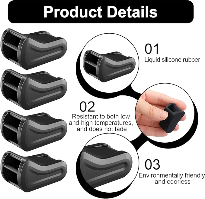 4Pcs Air Freshener Adapter Designed for 2017-2024 Tesla Model 3 and for 2020-2025 Model Y, Car Air Vent Clip, No Adhesive Needed, Tesla Accessories (Air Freshener Not Included)