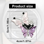 Cute Dual Butterfly Air Vent Clips, 2Pcs Dual Butterfly Diamond Car Air Fresheners Vent Clips, Car Air Conditioning Outlet Clip Decorative Interior Accessories(Pink)