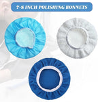 Mudder 20 Pieces Car Orbital Buffer Polisher Pad Bonnet Microfiber Max Bonnet Polishing Buffing Pad Cover(Sapphire Blue,7-8 Inches)