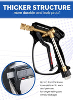 Short Pressure Washer Gun, 5000 PSI Max Swivel High Pressure Washer Extension Wand with 5 nozzles, M22 14MM Swivel Connect & M22 15MM, Car Wash Kit Power Washer Gun for Cars, Driveway, Yard, Fence
